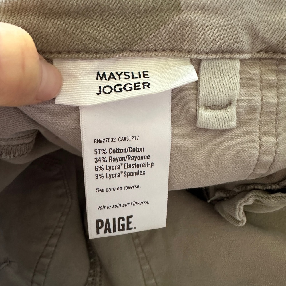 PAIGE Camo Jean Joggers Size 26 Utility Ankle Zip Pants Neutral Camouflage - Picture 8 of 9